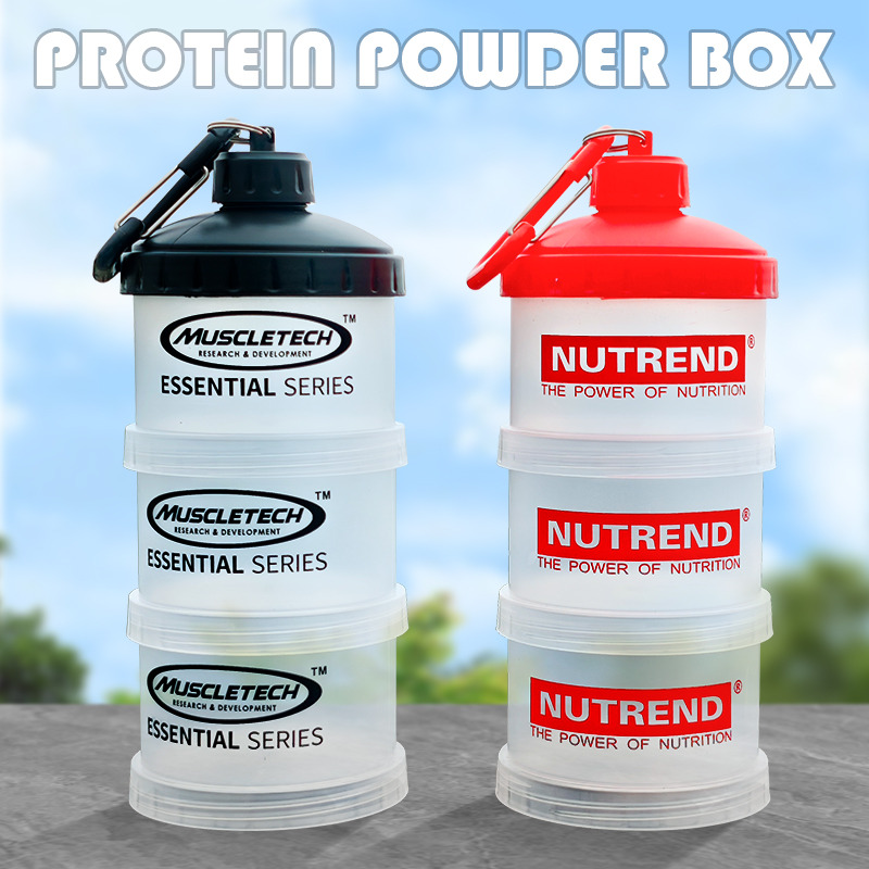 Protein Bar Box - 3-layer Portable Protein Powder Box Funnel