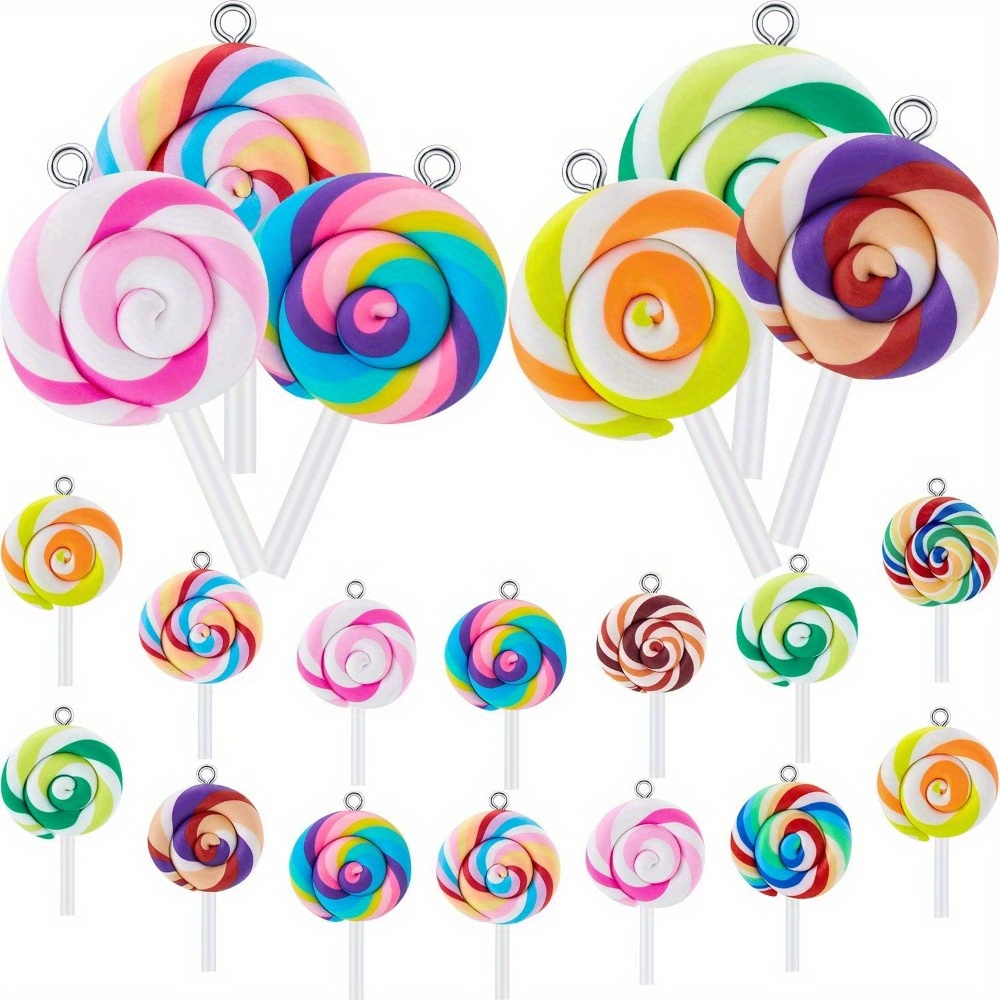 Food Zinc - 3/9/18pcs Multi-color Soft Ceramic Lollipop Shaped