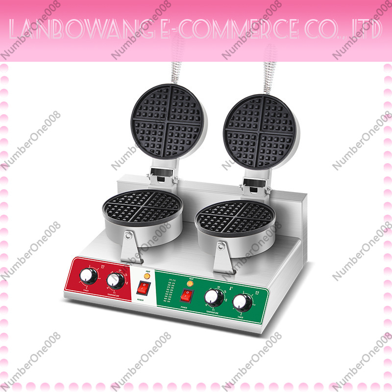 Food Snacks Restaurant - Rotating Waffle Maker Griddle Non-stick Waffle