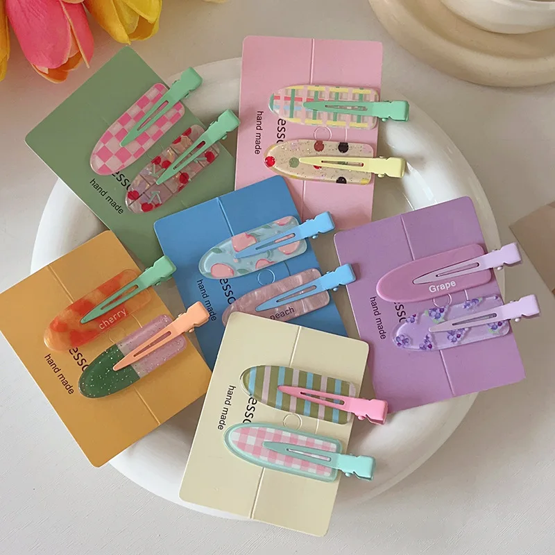 Spicy Food Snacks - 2/4pcs Candy Color Fruit Hair Bang