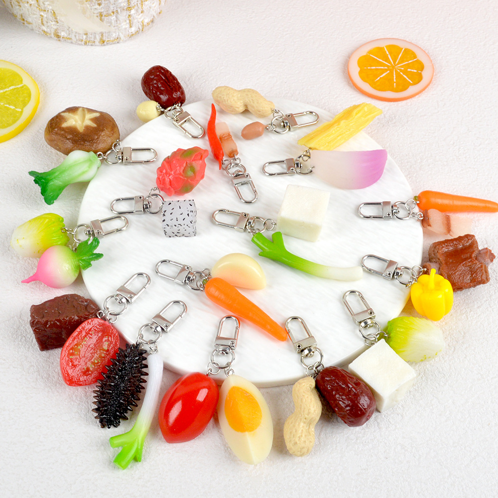 Food Zinc - Simulated Food Keychain Fruits Vegetables Beef
