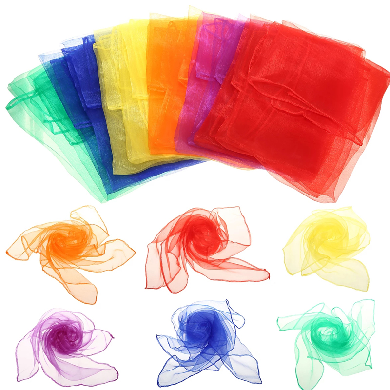 Spicy Food Snacks - 6PCS Candy Color Square Dance Scarf