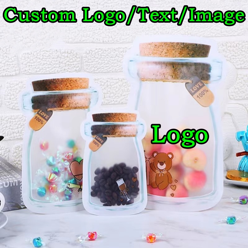 Food Snacks Logos - 100PCS Wood Lid Mason Jar Bottle