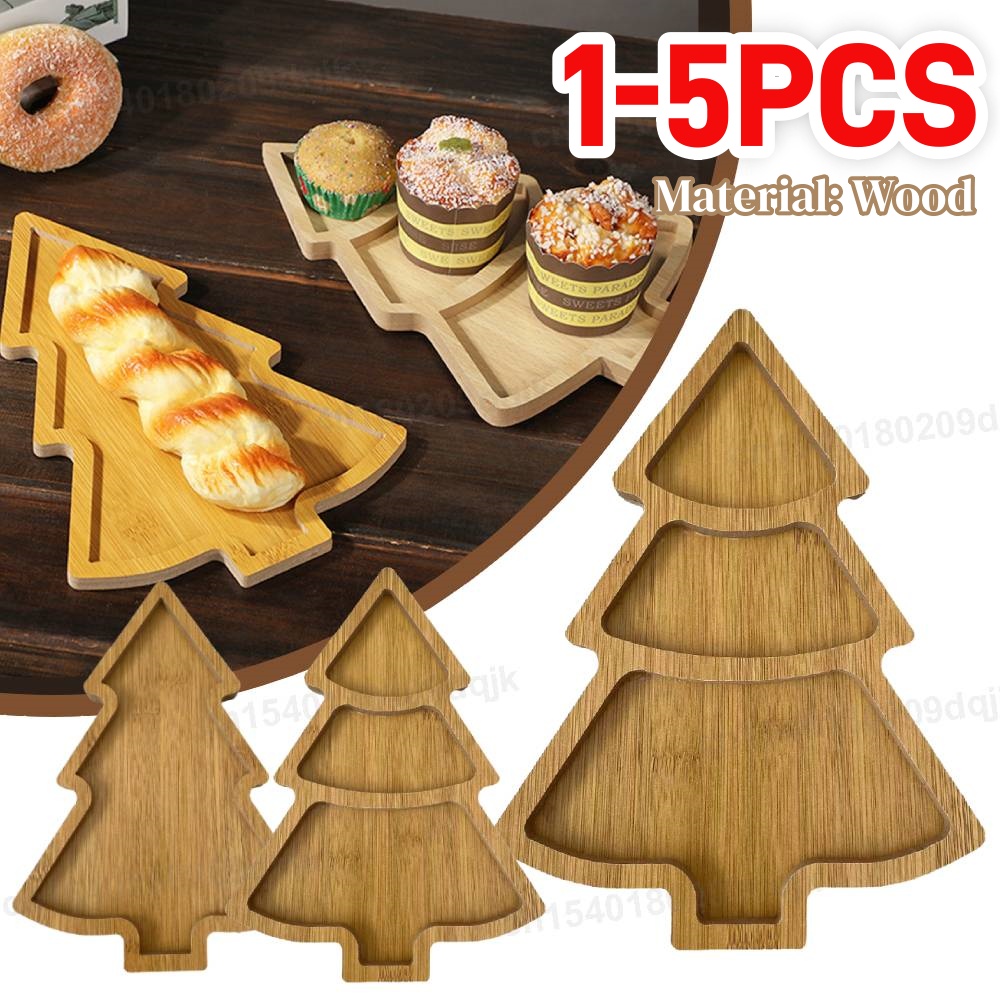 Wooden Christmas Tree Plate Tr - đánh giá và giá Food Snacks Restaurant