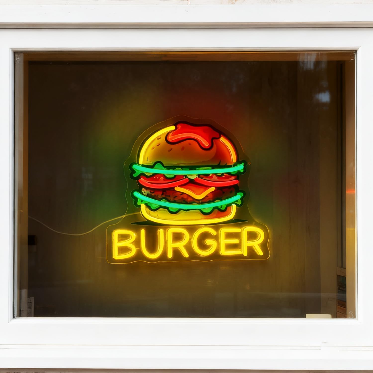 Burger Neon Sign, LED Hamburge - đánh giá và giá Food Snacks Restaurant