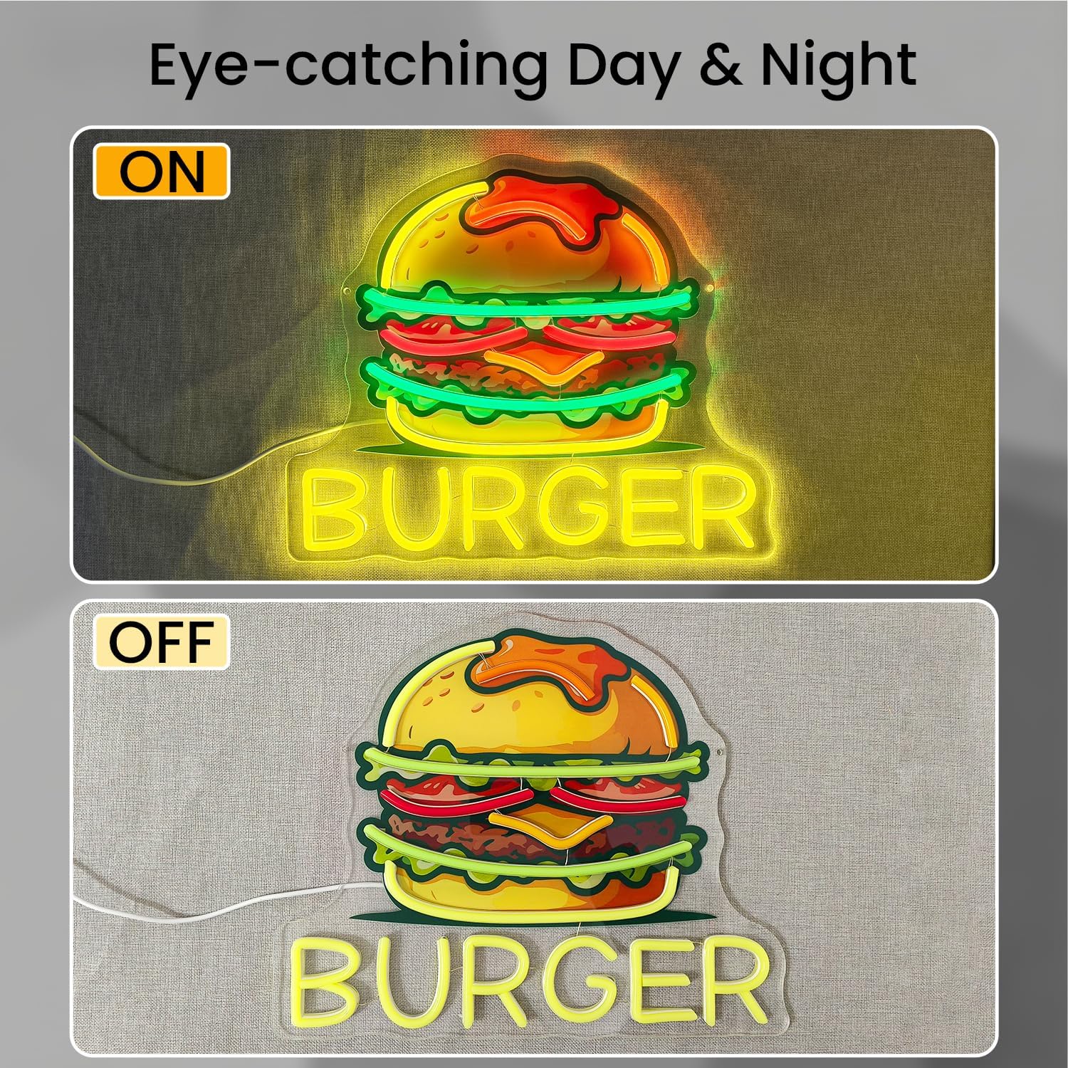 Burger Neon Sign, LED Hamburge - đánh giá và giá Food Snacks Restaurant