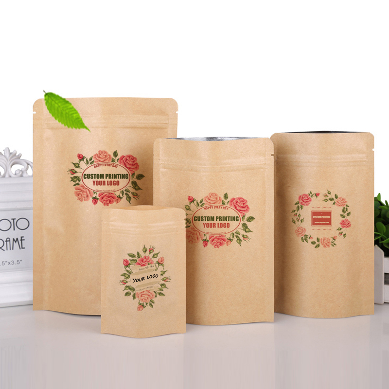 Custom LOGO Brown Kraft Paper  - đánh giá và giá Food Snacks Logos