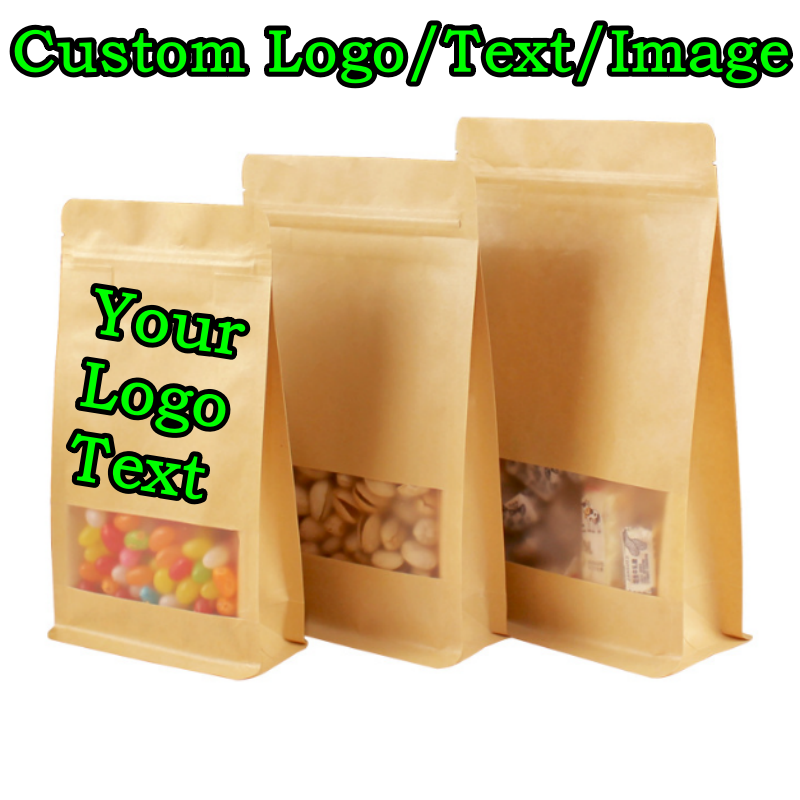 50PCS 3D Stand-up Kraft Paper  - đánh giá và giá Food Snacks Logos