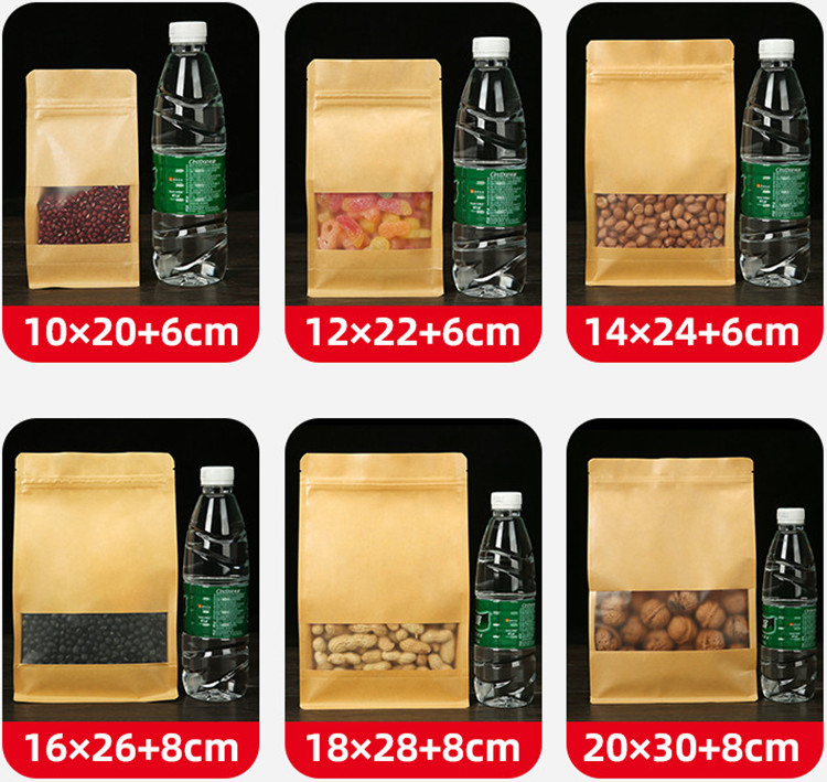 50PCS 3D Stand-up Kraft Paper  - đánh giá và giá Food Snacks Logos